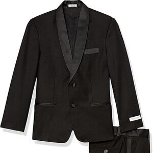 Calvin Klein Boys' 2-Piece Formal Tuxedo Suit Set Black Size 18 - Great Cond
